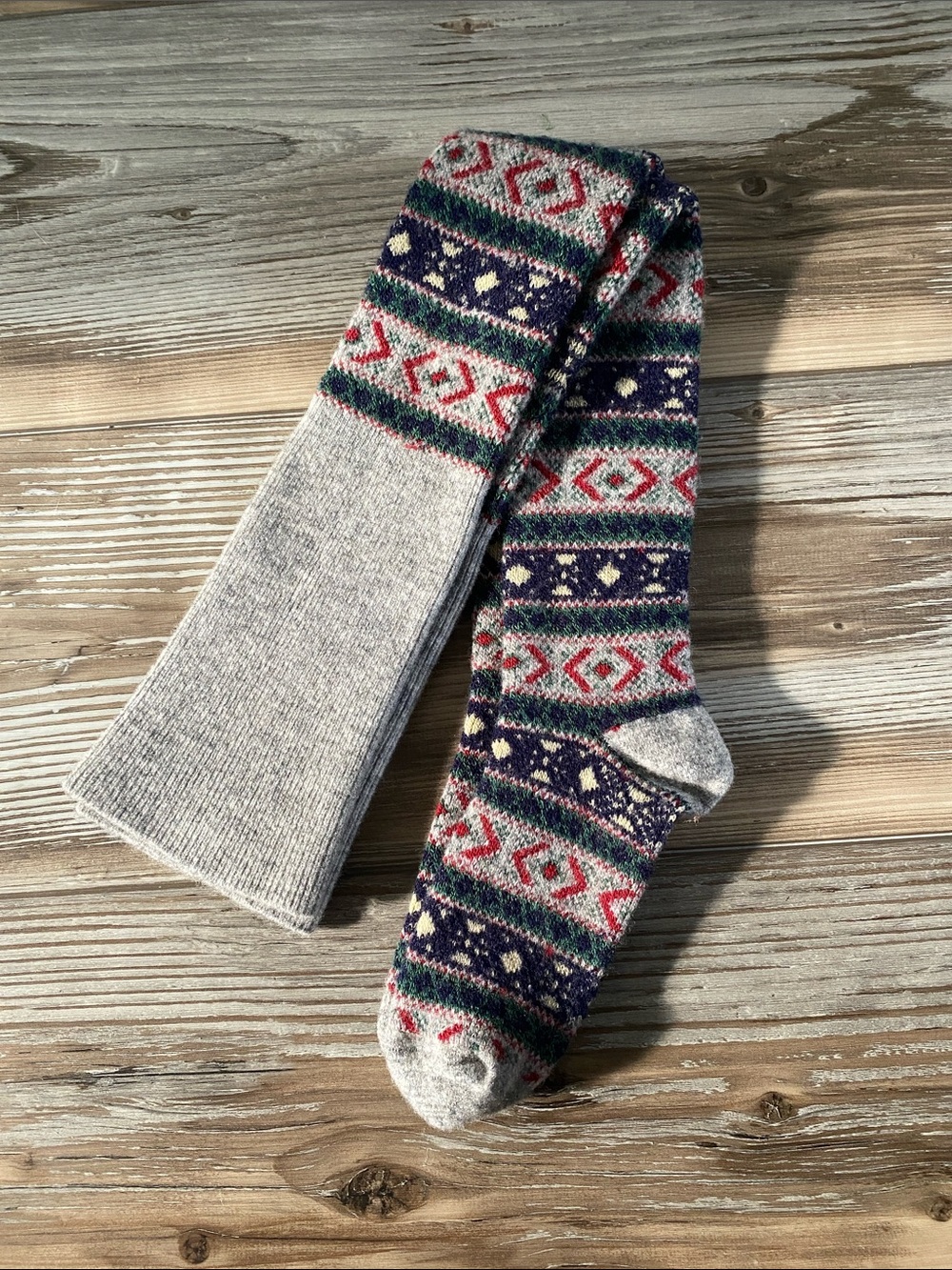 🦋Rare Vintage🦋Free People🦋Fair Isle Thigh High Socks - Picture 3 of 8